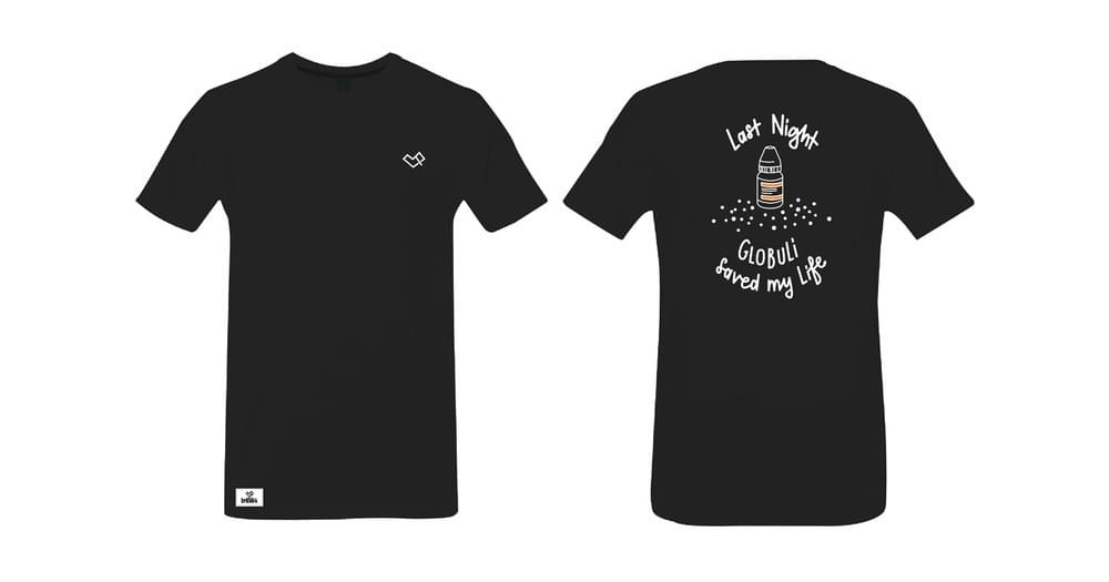 T-Shirt – Globuli, in schwarz